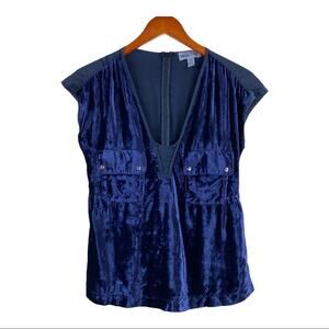 Vena Cava for Aqua Sleeveless Blouse Silk & Velvet Size XS
